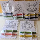 Christmas colouring pages pack of 5