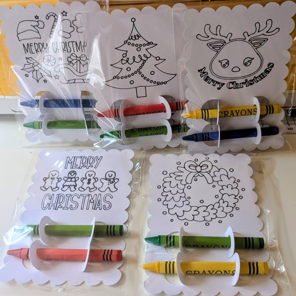 Christmas colouring pages pack of 5