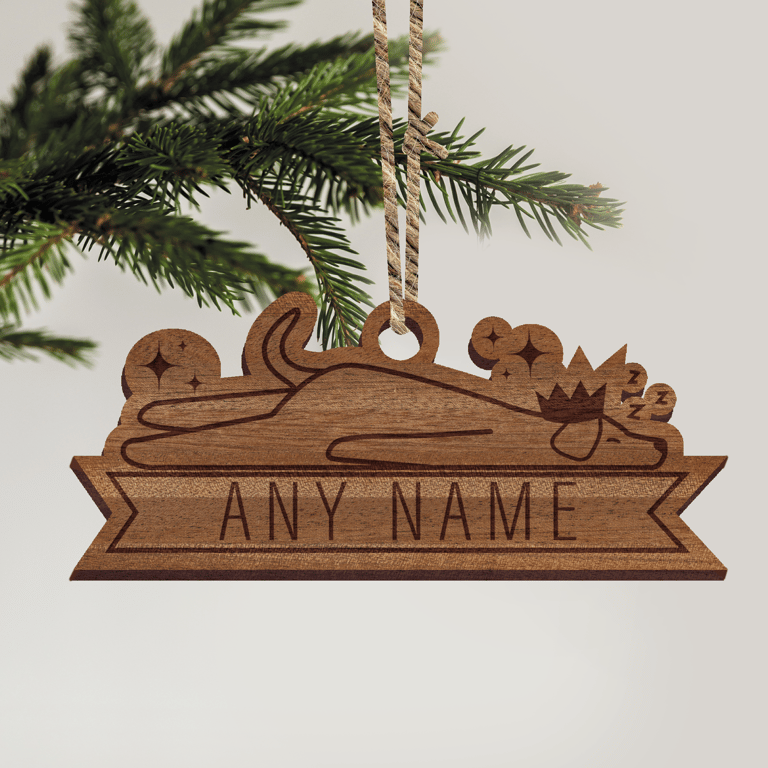Sleeping Dog Christmas Decoration - Personalised Xmas Funny Dog Bauble Gift