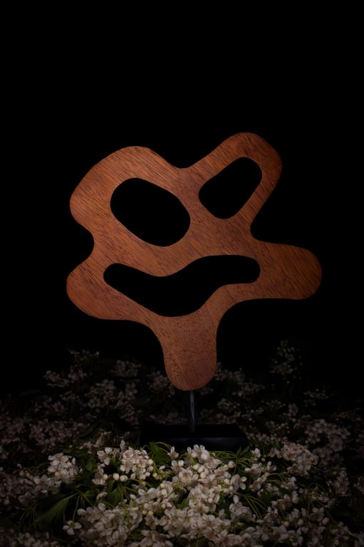 "Specter" - abstract sapele wooden sculpture 