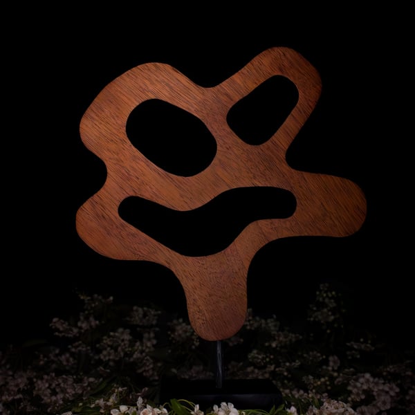 "Specter" - abstract sapele wooden sculpture 