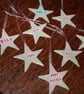 Handmade 'Best friend' porcelain paper clay star with mother of pearl lustre - Image 2