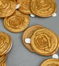 Handmade gold wax seals with rose motif - Image 6