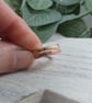 Copper overlap ring with line texture. Adjustable fit UK Q-R - Image 2