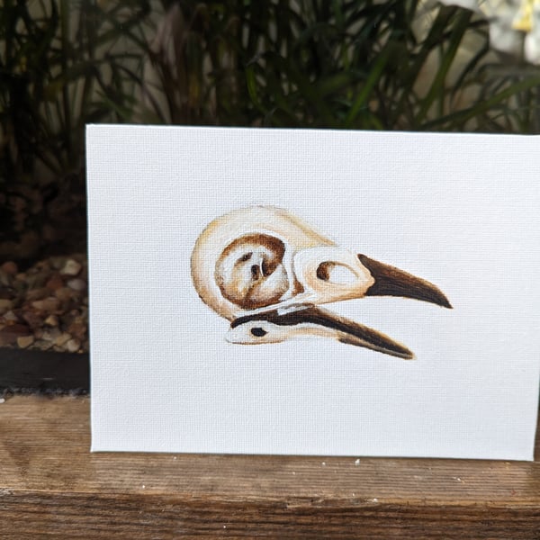 Bird Skull Painting (with hanger)