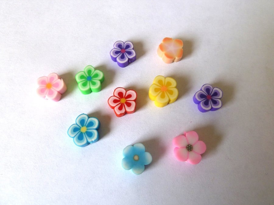  polymer clay flowers