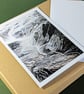Mountain Storm Art Card: Blank or Personalised A5-Size Greetings Card - Image 3
