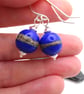 blue sphere lampwork glass earrings - Image 3