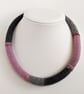 Felted cord necklace - shades of greys and pink - Image 2