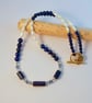 Lapis Lazuli, FW Pearl & Crystal Necklace, Birthday, Anniversary, Gifts For Her - Image 2