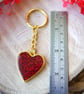 Red Sparkly Heart Keyring - Gold Edition - Image 4