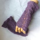 Lacy Lilac fingerless mitts