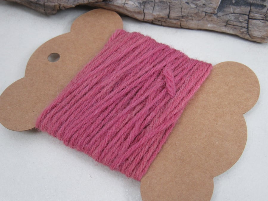 Hand Dyed Natural Dye Cherry Pink Pure Wool Tapestry Thread