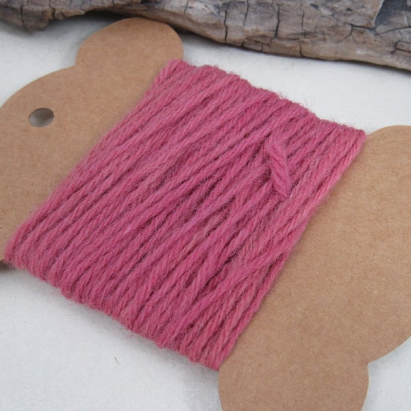 Hand Dyed Natural Dye Cherry Pink Pure Wool Tapestry Thread