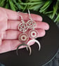 Witchy Celestial Dangle Earrings Gothic Pentagram Moon Earrings Pagan Wiccan Jew - Image 4