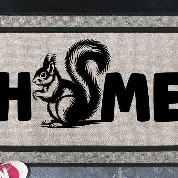 Squirrel Home Door Mat No.1 - Squirrel Welcome Mat - All Weather, 45x70cm 