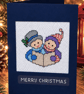 Handmade Cross Stitch Christmas Card – Traditional Carol Singers – 6 x 4 Inch