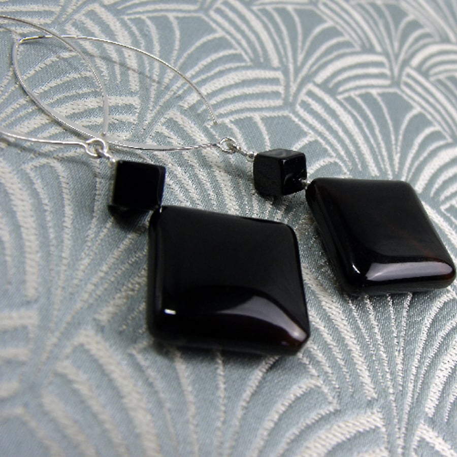 Long Black Earring Jewellery, Dangle Earrings, Black Jewellery Earrings CC29