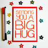 Sending You a Big Hug Greetings Card in orange