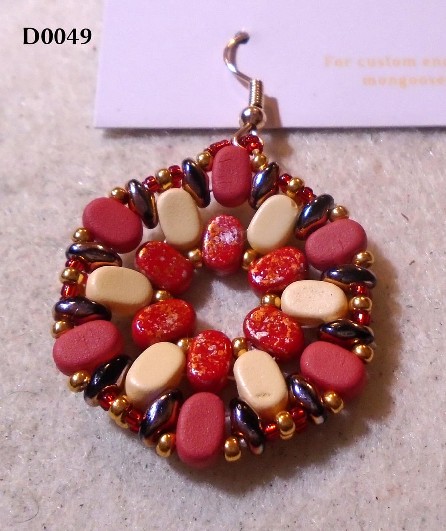 Hexagonal bead earrings (customisable)