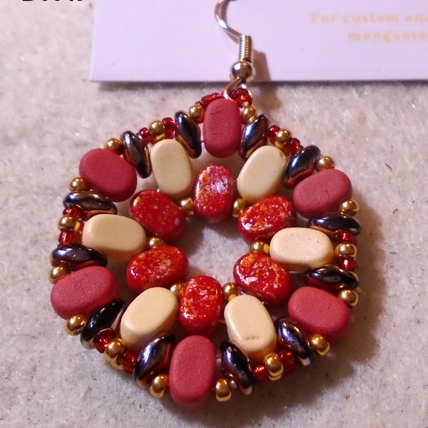 Hexagonal bead earrings (customisable)