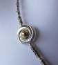 Tibetan Silver Fancy Tube Bead Necklace with Dragon Eye Feature Beads - Image 2