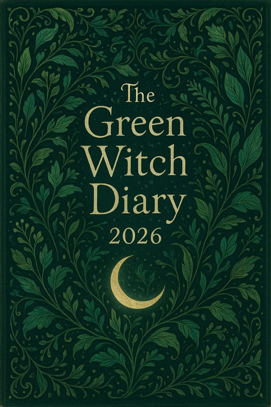 The Witch's Garden A4 Day per page Lunar Cycle Diary Moon Phase Planner GREEN