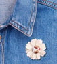 Cream Flower Brooch, Cream Brooch, Daisy Brooch, Flower Badge - Image 4