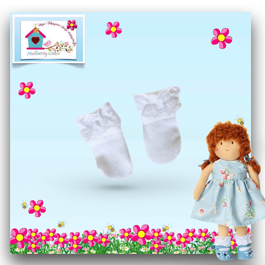 Reserved for Kat - White Lace Topped Socks 