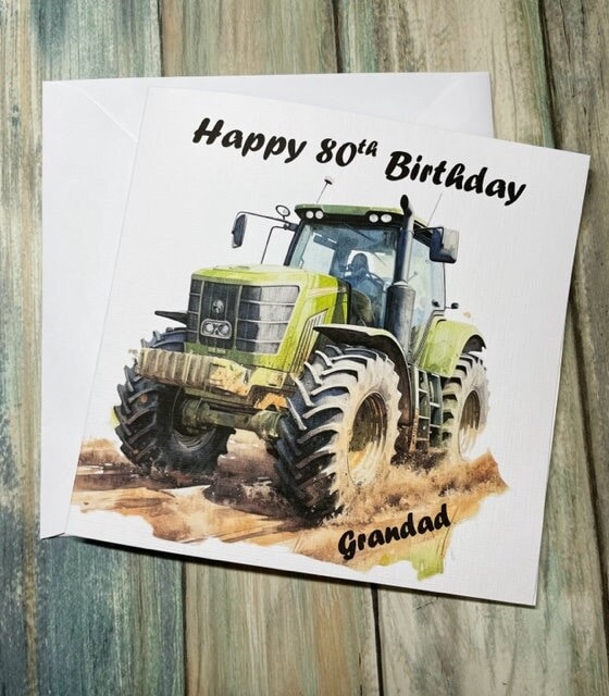 Tractor Birthday Card for Him HerHappy Birthday Dad Husband Grandad Brother Farm