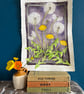 Framed original watercolour and ink painting, 'Dandelion' - Image 2