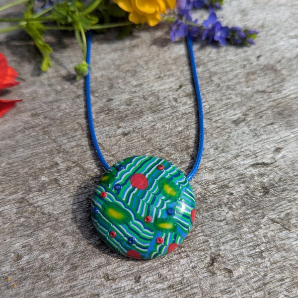 By the sea pendant. Green blue necklace 