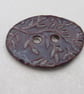 Large Dark Amethyst Sprig Oval Handmade Ceramic Button - Image 1
