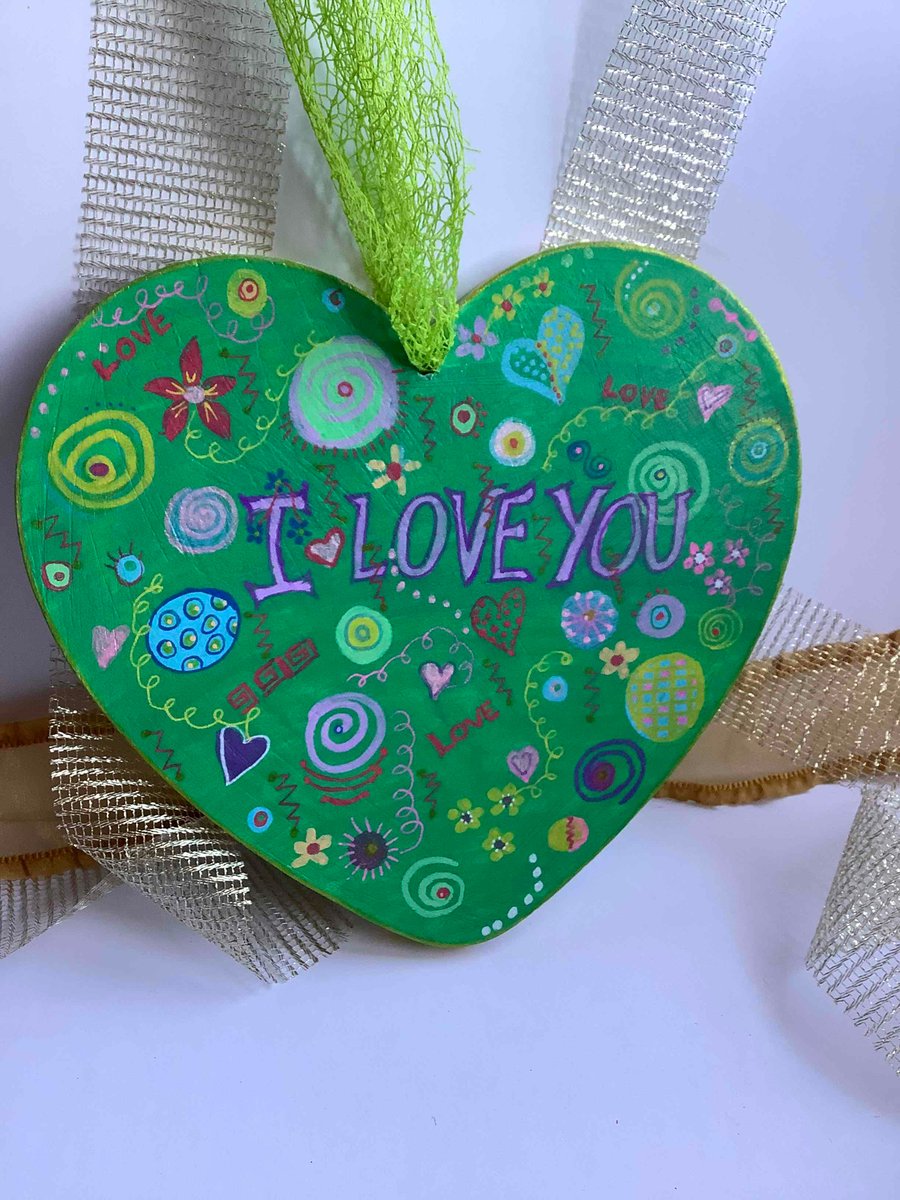 Big green I love you heart