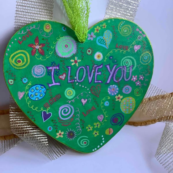 Big green I love you heart