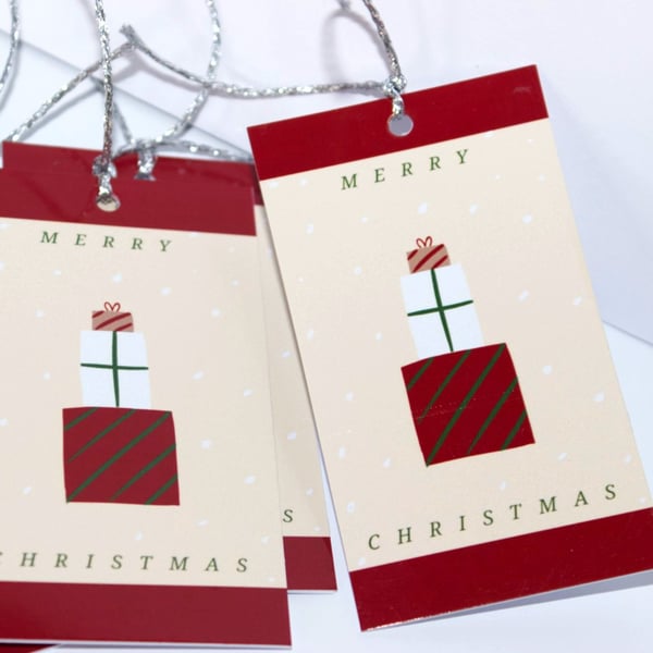 9 Christmas gift Tags, 'pretty presents', Christmas gift accessories