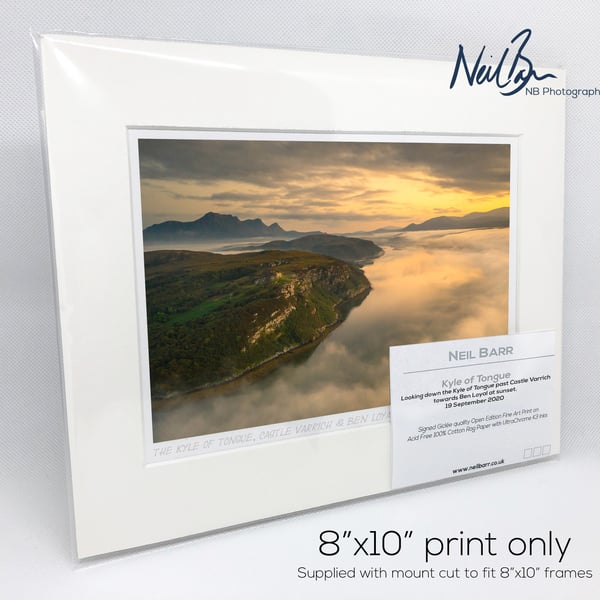 Ben Loyal, Castle Varrich & Kyle of Tongue - A5 (10" x 8") Unframed Print