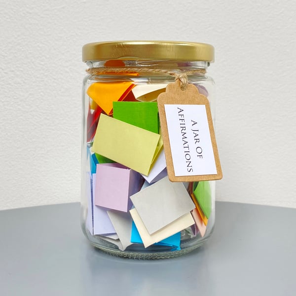 A Jar of Affirmations - Wellness Self Care - Mental Health Quote Gift