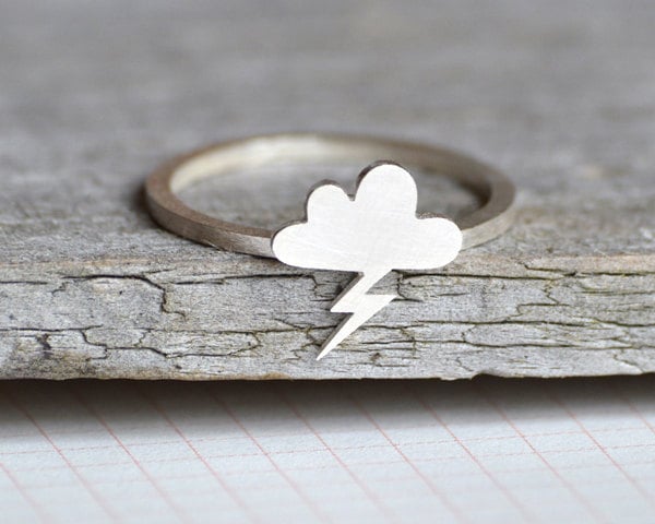 Lightning Cloud Ring In Sterling Silver