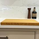 Personalised Iroko Chopping Board - Small Solid Wood Serving Kitchen Board 
