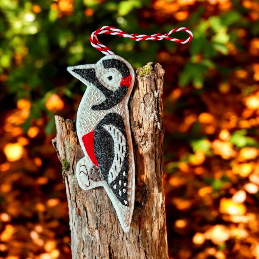 OOAK Woodland Bird Hanging Decoration 