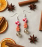 Christmas Earrings Polymer Clay Gingerbread Candycane Dangle Drop Jewellery