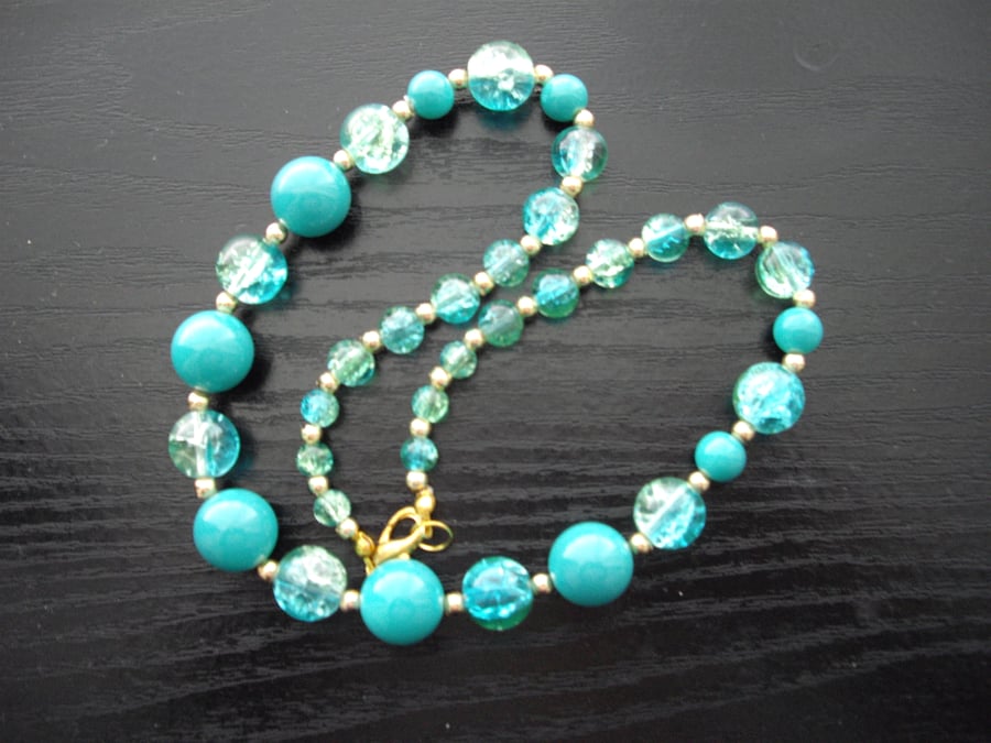 Turquoise Colour Bead Necklace