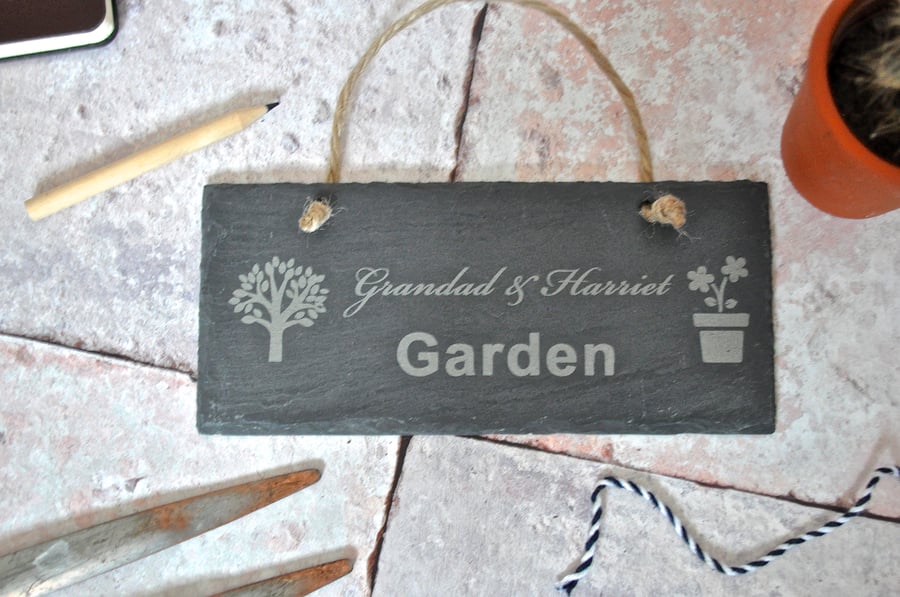 Personalised Garden Slate Sign