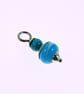 Blue Waves Glass Bead Pendant, Sterling Silver with Agate - Chain is Optional - Image 7