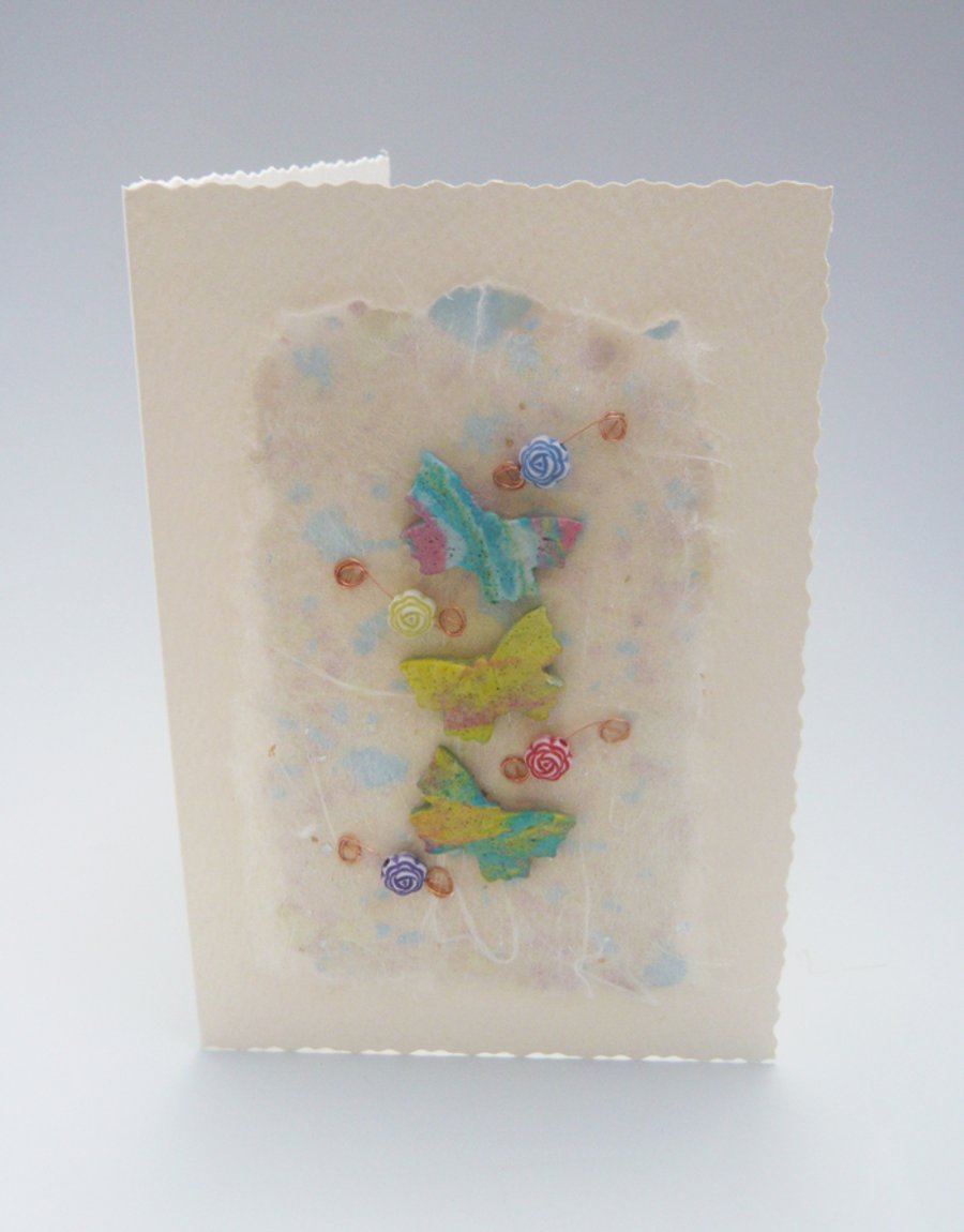 Handmade Birthday card with Butterflies 