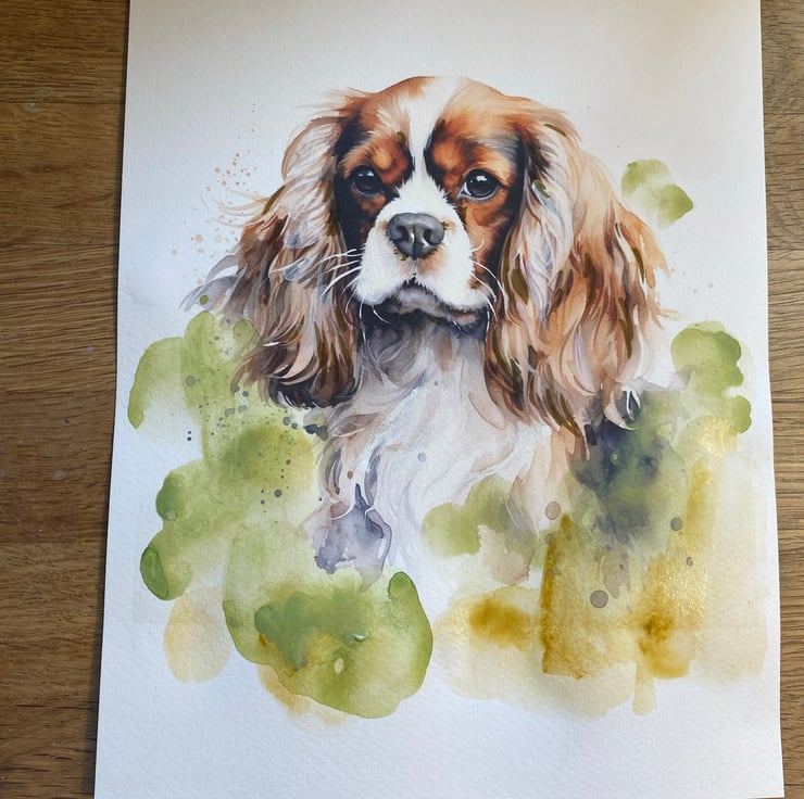Cavalier King Charles Spaniel Painting A4 Ori Folksy