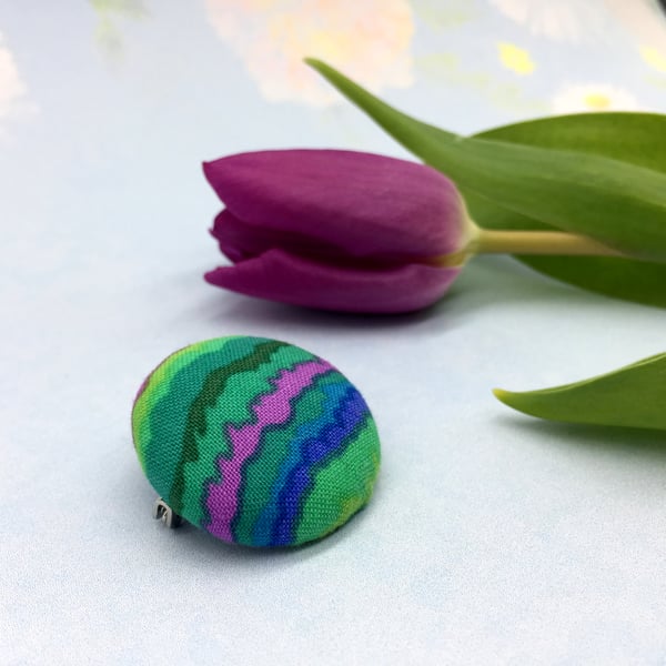 Jupiter stripes fabric button brooch Kaffe Fasset fabric gifts for her
