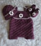 Baby hand knitted outfit - romper set