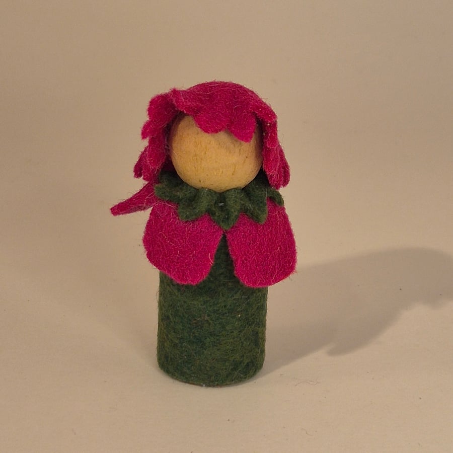 Medium summer wood and wool felt gnome